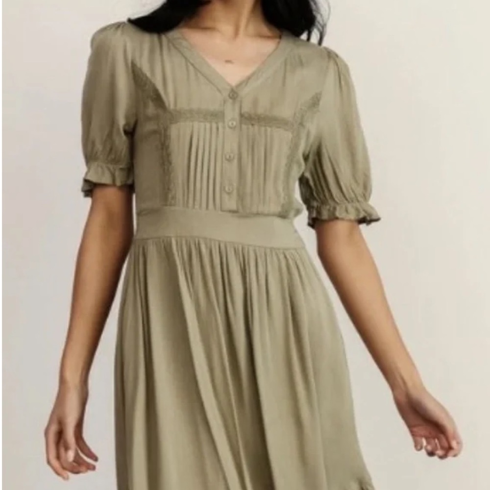 Baltic Born Olive Green Midi Dress
